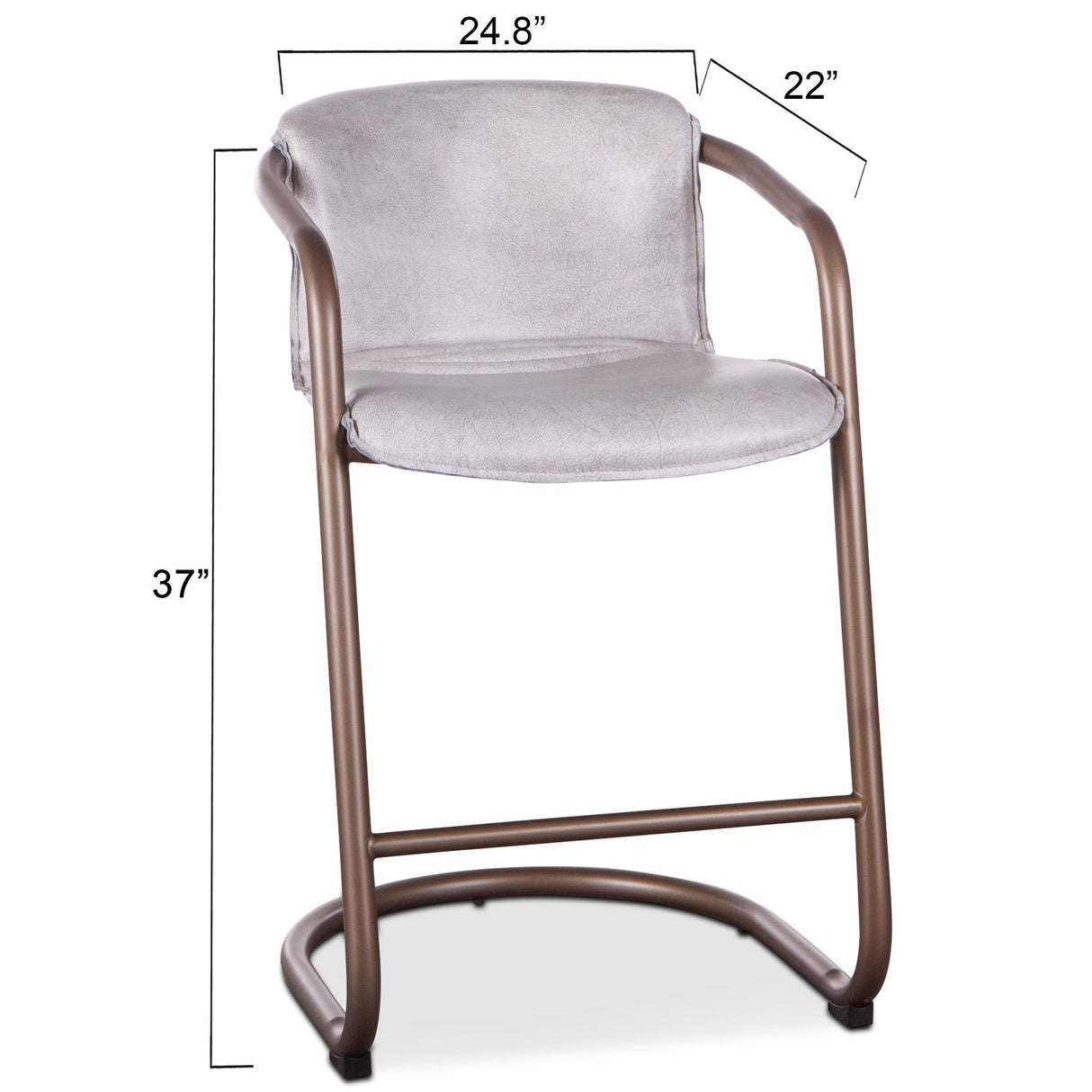 Portofino 22" Counter Chair in Vintage White Top Grain Leather, Set of 2 from Home Trends & Design - Luna Furniture