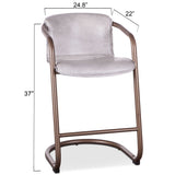 Portofino 22" Counter Chair in Vintage White Top Grain Leather, Set of 2 from Home Trends & Design - Luna Furniture