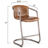 Portofino 22" Counter Chair in Berham Chestnut Top Grain Leather, Set of 2 from Home Trends & Design - Luna Furniture