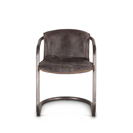 Portofino 22" Dining Chair in Antique Ebony Leather, Set of 2 from Home Trends & Design - Luna Furniture