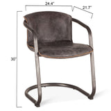 Portofino 22" Dining Chair in Antique Ebony Leather, Set of 2 from Home Trends & Design - Luna Furniture
