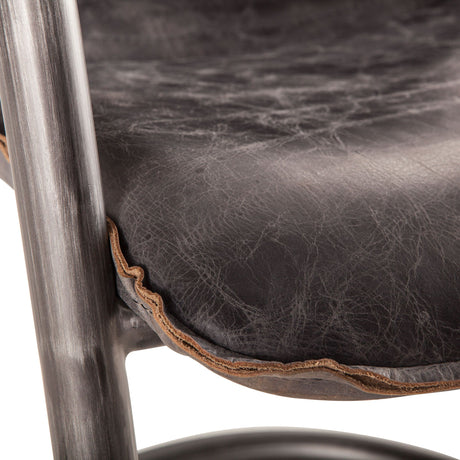 Portofino 22" Dining Chair in Antique Ebony Leather, Set of 2 from Home Trends & Design - Luna Furniture