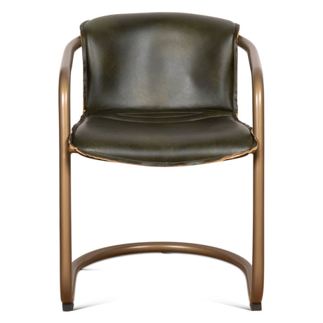 Portofino 22" Dining Chair in Emerald Green Leather, Set of 2 from Home Trends & Design - Luna Furniture