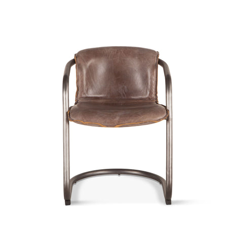 Portofino 22" Dining Chair in Jet Brown Leather, Set of 2 from Home Trends & Design - Luna Furniture