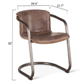 Portofino 22" Dining Chair in Jet Brown Leather, Set of 2 from Home Trends & Design - Luna Furniture