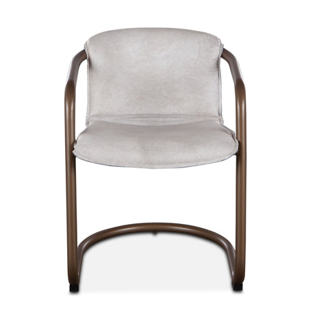Portofino 22" Dining Chair in Vintage White Leather, Set of 2 from Home Trends & Design - Luna Furniture