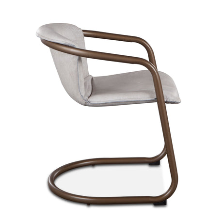 Portofino 22" Dining Chair in Vintage White Leather, Set of 2 from Home Trends & Design - Luna Furniture