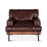 Portofino Industrial 41" Accent Chair in Geisha Brown Leather from Home Trends & Design - Luna Furniture