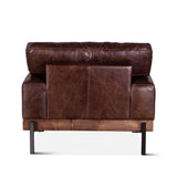 Portofino Industrial 41" Accent Chair in Geisha Brown Leather from Home Trends & Design - Luna Furniture