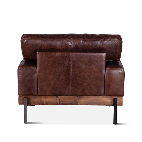 Portofino Industrial 41" Accent Chair in Geisha Brown Leather from Home Trends & Design - Luna Furniture
