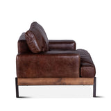 Portofino Industrial 41" Accent Chair in Geisha Brown Leather from Home Trends & Design - Luna Furniture