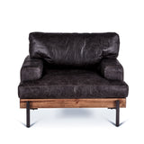 Portofino Industrial 41" Accent Chair in Morocco Black Leather from Home Trends & Design - Luna Furniture