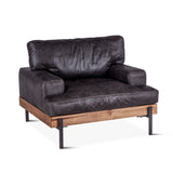 Portofino Industrial 41" Accent Chair in Morocco Black Leather from Home Trends & Design - Luna Furniture