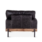 Portofino Industrial 41" Accent Chair in Morocco Black Leather from Home Trends & Design - Luna Furniture