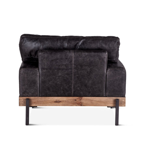 Portofino Industrial 41" Accent Chair in Morocco Black Leather from Home Trends & Design - Luna Furniture