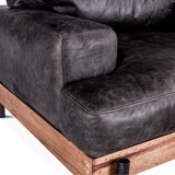 Portofino Industrial 41" Accent Chair in Morocco Black Leather from Home Trends & Design - Luna Furniture