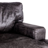 Portofino Industrial 41" Accent Chair in Morocco Black Leather from Home Trends & Design - Luna Furniture