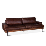 Portofino Industrial 94" Sofa in Geisha Brown Leather from Home Trends & Design - Luna Furniture