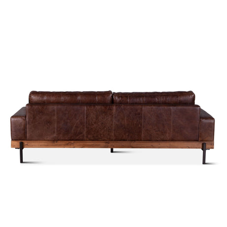 Portofino Industrial 94" Sofa in Geisha Brown Leather from Home Trends & Design - Luna Furniture