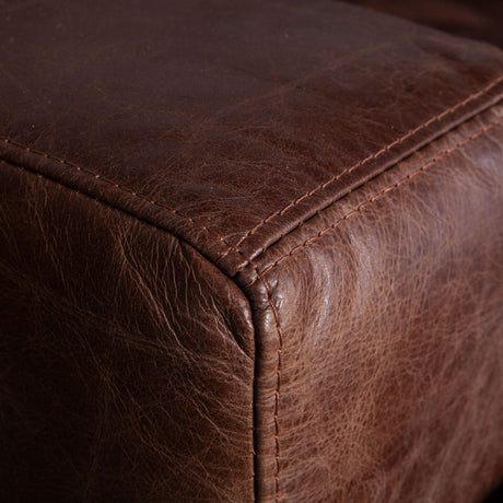 Portofino Industrial 94" Sofa in Geisha Brown Leather from Home Trends & Design - Luna Furniture