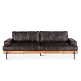 Portofino Industrial 94" Sofa in Morocco Black Leather from Home Trends & Design - Luna Furniture