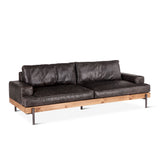 Portofino Industrial 94" Sofa in Morocco Black Leather from Home Trends & Design - Luna Furniture
