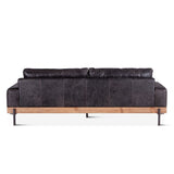 Portofino Industrial 94" Sofa in Morocco Black Leather from Home Trends & Design - Luna Furniture