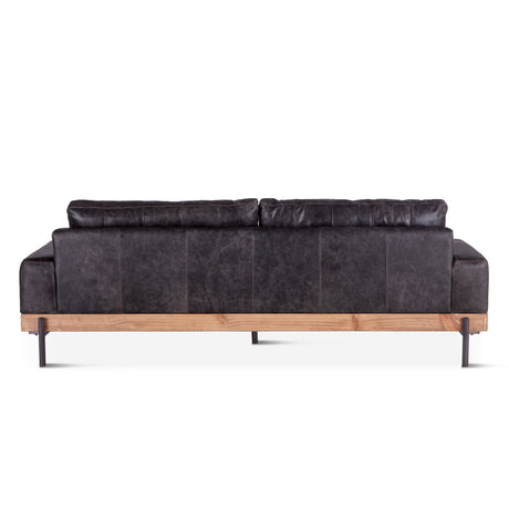 Portofino Industrial 94" Sofa in Morocco Black Leather from Home Trends & Design - Luna Furniture
