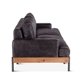 Portofino Industrial 94" Sofa in Morocco Black Leather from Home Trends & Design - Luna Furniture