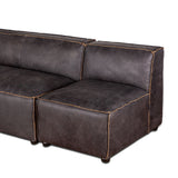 Portofino Loft Three Piece Sectional Sofa in Antique Ebony Leather from Home Trends & Design - Luna Furniture