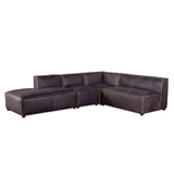 Portofino Loft Three Piece Sectional Sofa in Antique Ebony Leather from Home Trends & Design - Luna Furniture