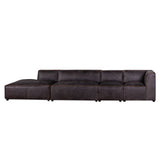 Portofino Loft Three Piece Sectional Sofa in Antique Ebony Leather from Home Trends & Design - Luna Furniture