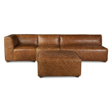 Portofino Loft Three Piece Sectional Sofa in Cocoa Brown Leather from Home Trends & Design - Luna Furniture