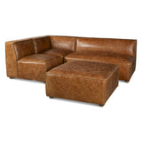 Portofino Loft Three Piece Sectional Sofa in Cocoa Brown Leather from Home Trends & Design - Luna Furniture