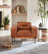 Portofino Modern 42" Accent Chair in Cocoa Brown Leather from Home Trends & Design - Luna Furniture