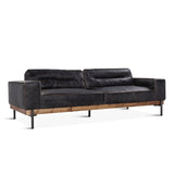 Portofino Modern 95" Sofa in Antique Ebony Leather from Home Trends & Design - Luna Furniture