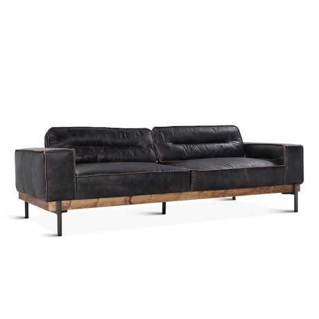 Portofino Modern 95" Sofa in Antique Ebony Leather from Home Trends & Design - Luna Furniture