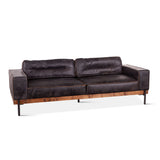 Portofino Modern 95" Sofa in Antique Ebony Leather from Home Trends & Design - Luna Furniture