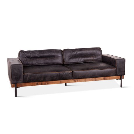 Portofino Modern 95" Sofa in Antique Ebony Leather from Home Trends & Design - Luna Furniture