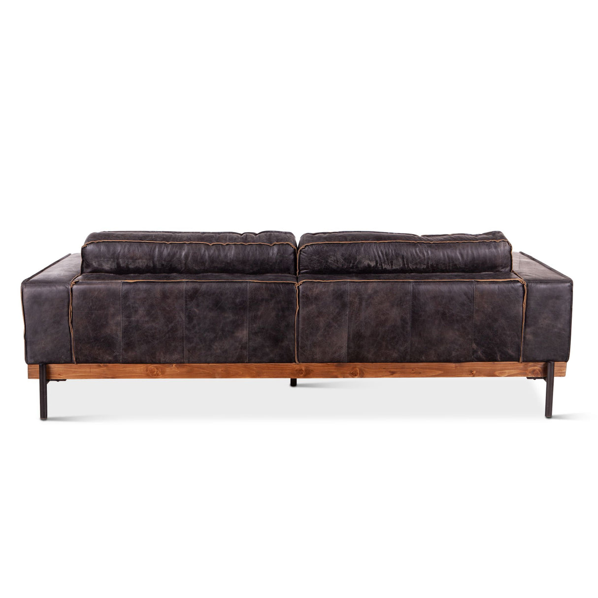Portofino Modern 95" Sofa in Antique Ebony Leather from Home Trends & Design - Luna Furniture