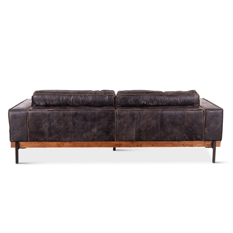 Portofino Modern 95" Sofa in Antique Ebony Leather from Home Trends & Design - Luna Furniture