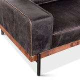 Portofino Modern 95" Sofa in Antique Ebony Leather from Home Trends & Design - Luna Furniture