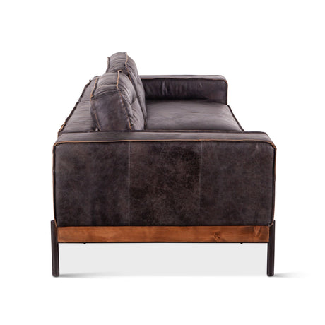 Portofino Modern 95" Sofa in Antique Ebony Leather from Home Trends & Design - Luna Furniture