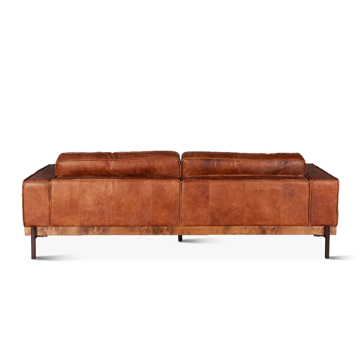 Portofino Modern 95" Sofa in Cocoa Brown Leather from Home Trends & Design - Luna Furniture