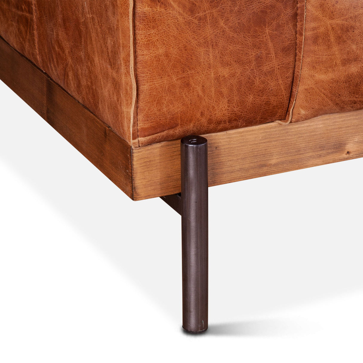 Portofino Modern 95" Sofa in Cocoa Brown Leather from Home Trends & Design - Luna Furniture