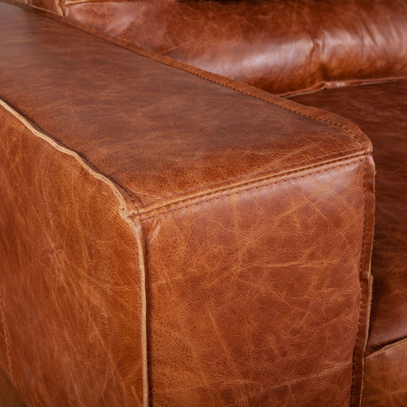 Portofino Modern 95" Sofa in Cocoa Brown Leather from Home Trends & Design - Luna Furniture