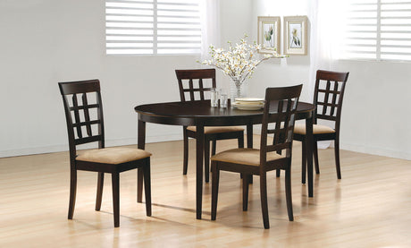 Gabriel Cappuccino 5-Piece Extension Leaf Dining Table Set from Coaster - Luna Furniture