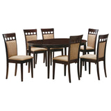 Gabriel Cappuccino 7-Piece Extension Leaf Dining Table Set from Coaster - Luna Furniture