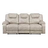 Gainesville Pewter Double Reclining Living Room Set from Homelegance - Luna Furniture
