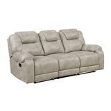 Gainesville Pewter Double Reclining Living Room Set from Homelegance - Luna Furniture